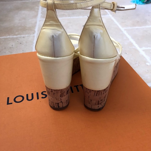 PRADA Patent Leather Cork Wedge Sandal - Picture 5 of 5